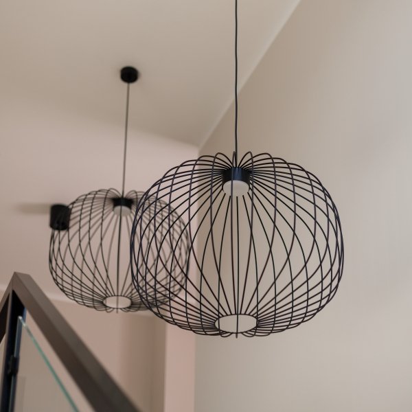 Czarna lampa wisząca ażurowa druciana okrągła minimalistyczna loftowa uniwersalna klasyczna SPHERA M 11304 TK-LIGHTING