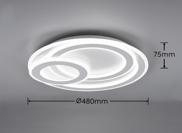 Biała plafoniera led 74W 2700 - 6000 K MITA Trio 629210331