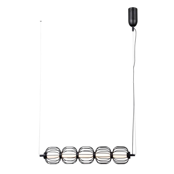 Czarna lampa wisząca nowoczesna listwa led Pedro Italux PND-34405-5-BK