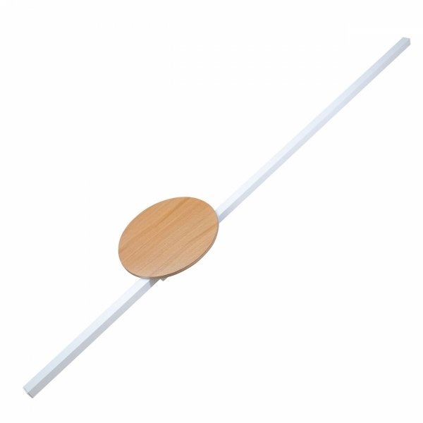 Nowoczesna lampa ścienna kinkiet LED listwa biała z drewnianymi elementem minimalistyczna rustykalna JAVA II WHITE WOOD 1440 TK-Lighting