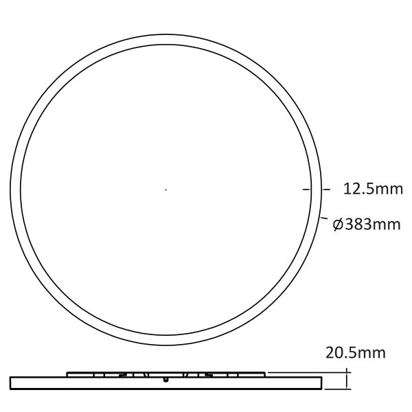 Plafon Sufiitowy Okrągły LED CCT Biały 38cm PRYZMA LP-1707/1C-38 WH LIGHT PRESTIGE