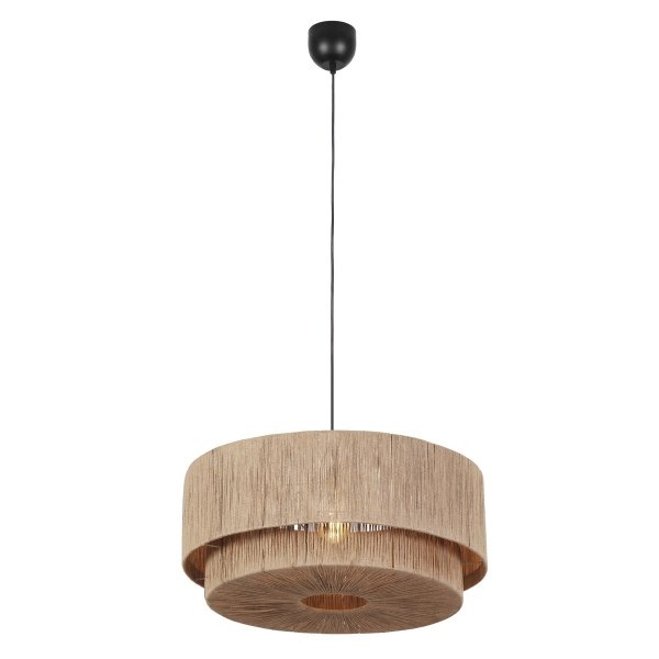Naturalna lampa wisząca w stylu boho abażur z juty SMILLA 366890136 TRIO