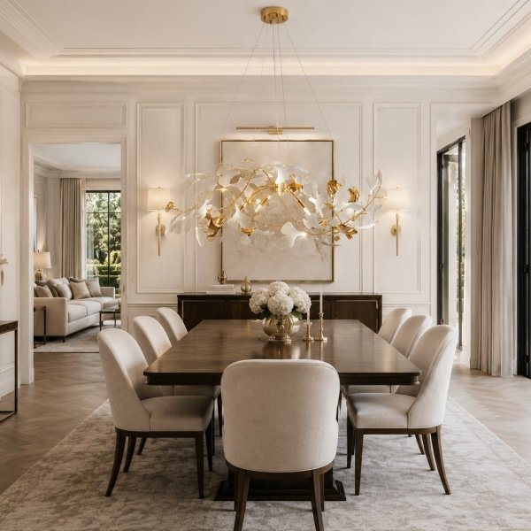 Dekoracyjna nowoczesna lampa wisząca ceramiczne listki dekoracyjna do salonu BOTANIKA XY080P-L1000 gold Step Into Design