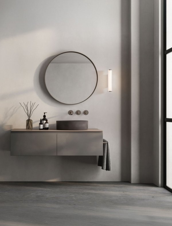 Lampa ścienna kinkiet LED tuba z ryflowanego szkła 30cm minimalistyczny zmiana barwy światła IP44 ALEGRANZA LE45769 Luces Exclusivas