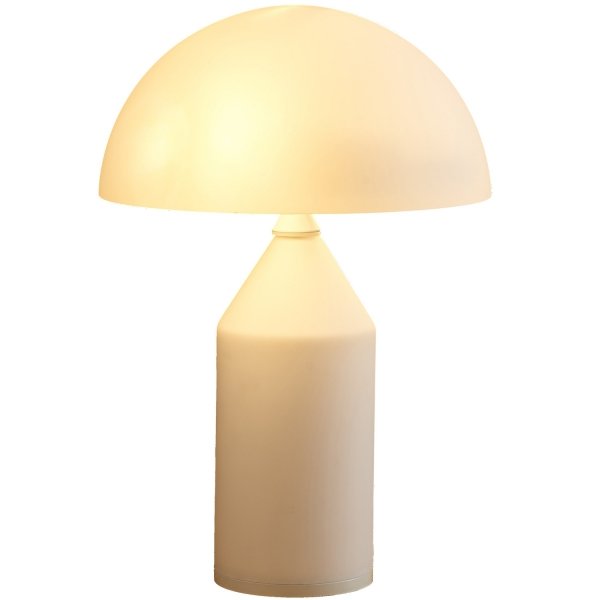 Biała lampka stołowa nocna w kształcie grzybka szklana klasyczna minimalistyczna uniwersalna BELFUGO MT1234-250 WHITE Step Into Design