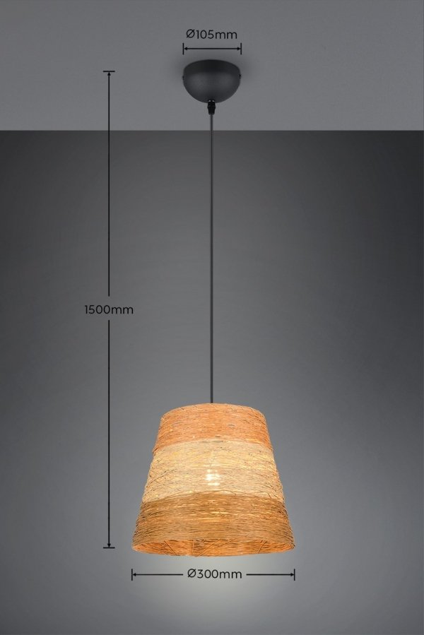 Lampa wisząca pleciona z przędzy brązowa owalna boho rystykalna industrialna minimalistyczna nad stół do salonu sypialni JOELINE R31731926 Rl