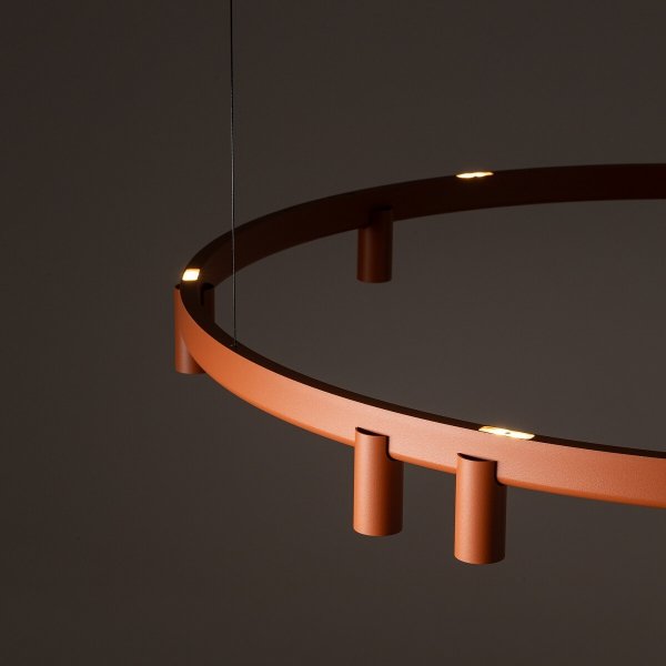 Geometryczna Lampa wisząca FOURTY ROUND LED XI Nowodvorski 12420 Nowoczesny żyrandol minimalistyczny Terakota