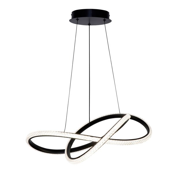 Nowoczesna czarna lampa wisząca Italux Almera o średnicy 60 cm. Minimalistyczny design z eleganckim wykończeniem.
