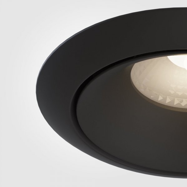 Lampa wpuszczana w sufit aluminium czarny okrągła Yin MAYTONI DL031-L12W3K-D-B