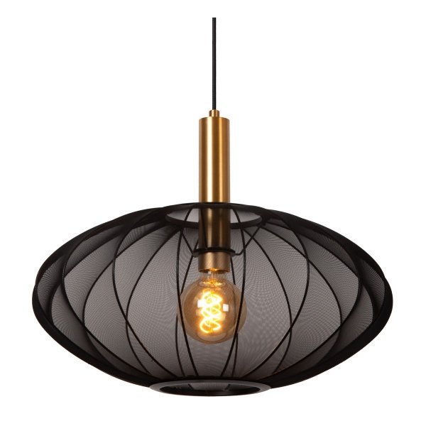 Lampa Wisząca Nowoczesna Czarny Klosz Materiałowy CORINA 03447/52/30 LUCIDE