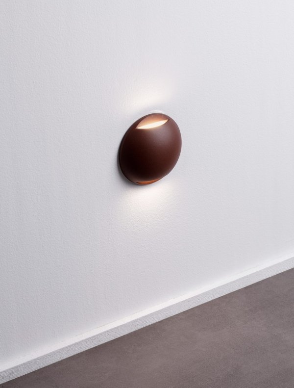 Kinkiet zewnętrzny LED kolor rdzawy okrągły wypukły minimalistyczny nowoczesny IP65 DONVELA LE75307 Luces Exclusivas