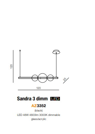 NOWOCZESNA LAMPA LED AZZARDO SANDRA 3 DIMM AZ3352
