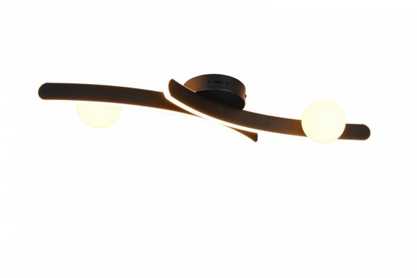 Lampa sufitowa plafon LED czarny falista listwa z kulami zmiana barwy światła uniwersalny NAPOLI 637910232 Trio