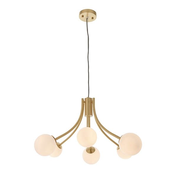 Nowoczesna Lampa Wisząca Mosiądz Kremowe Klosze Kule BLOOM 92217 ENDON