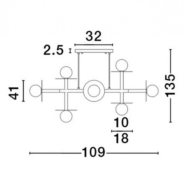 Lampa Sufitowa Złota Designerska URUAPAN LE42890 LUCES EXCLUSIVAS 