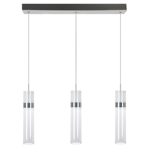 Designerska lampa wisząca w kolorze chrom nowoczesna art deco glamour AMBIENTE LED CCT LP-1510/3L CH Light Prestige