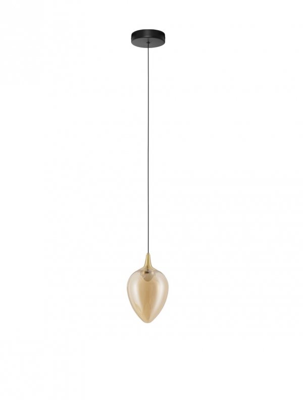 Nowoczesna lampa wisząca LED owalna złoty szklany klosz uniwersalna klasyczna minimalistyczna VAZENDO LE45118 Luces Exclusivas