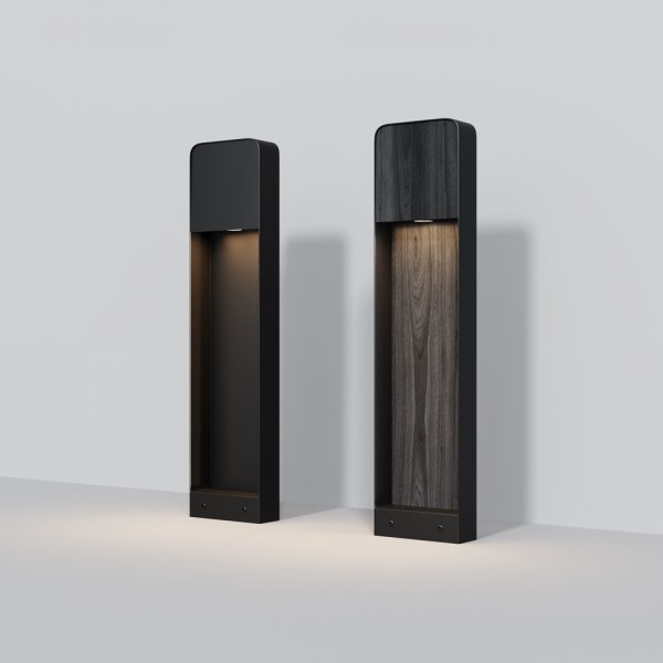 Designerskie oświetlenie zewnętrzne LED aluminium czarny słupek Porte MAYTONI O481FL-L7B3K