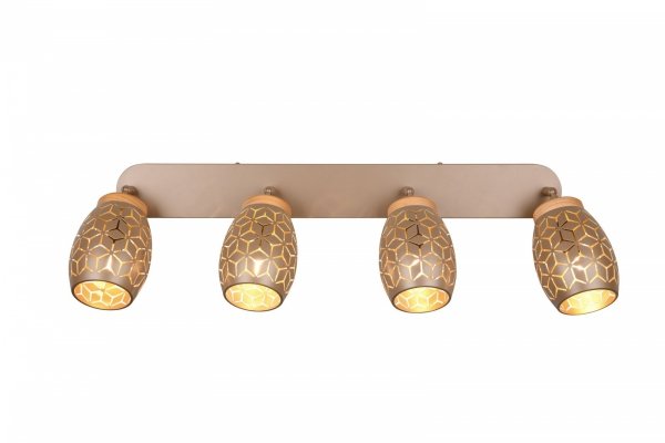 Nowoczesny plafon lampa sufitowa 4-płomienna brązowa regulowane tuby klasyczna w stylu orientalnym metalowa drewniany dekor BIDAR R81574065 Rl