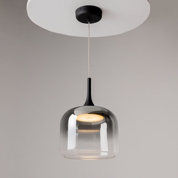 Nowoczesna lampa wisząca czarny szklany klosz Spirito Maytoni MOD286PL-L18B3K