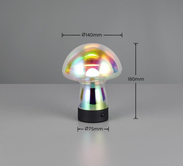 Lampka stołowa nocna LED szklana grzybek designerska nowoczesna dekoracyjna ściemnialna na komodę DOOLEY R54981153 Rl