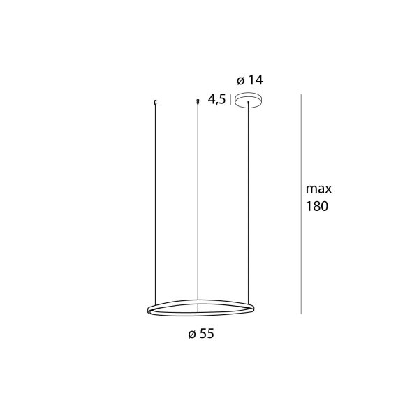 Nowoczesna lampa wisząca okrąg ring CAYENNE 60 cm P0605D Maxlight miedź szczotkowana/ różowe złoto