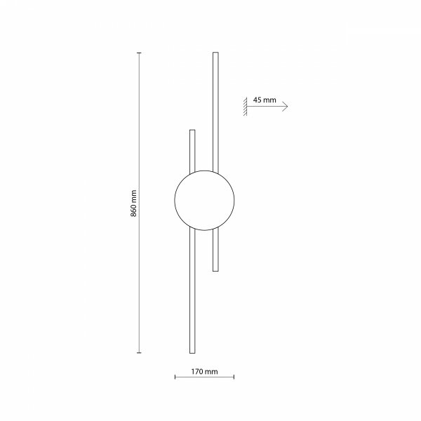 Nowoczesna lampa ścienna kinkiet LED podwójna listwa czarna z drewnianymi elementem minimalistyczna rustykalna JAVA BLACK WOOD 1369 TK-Lighting