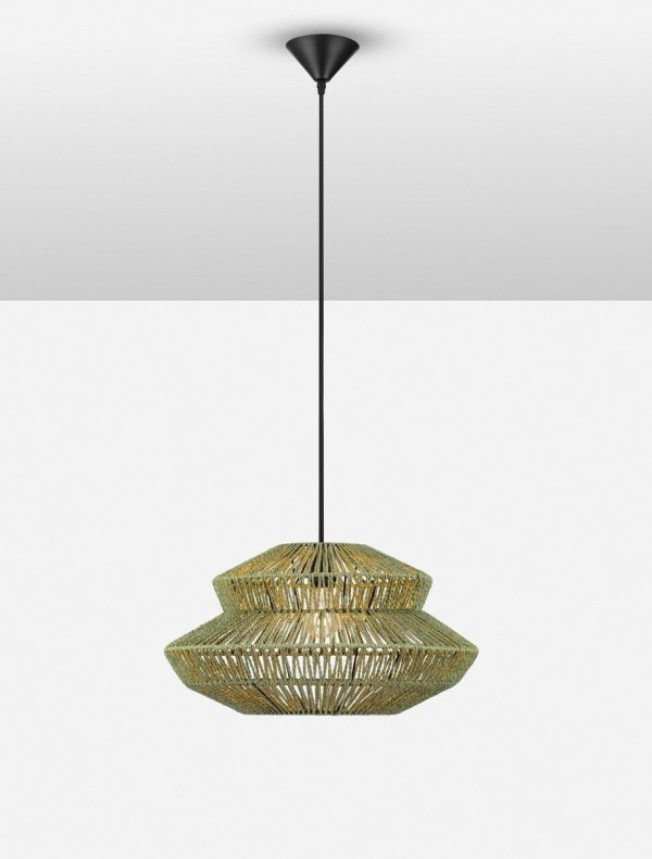 Lampa wisząca pleciona boho rustykalna industrialna nad stół do salonu sypialni ściemnialna Luces Exclusivas