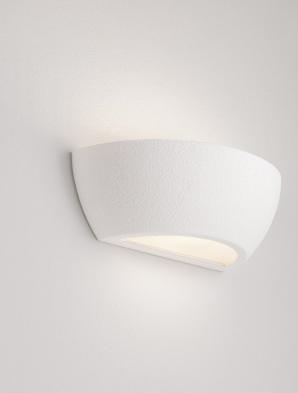 Nowoczesny biały kinkiet gipsowy minimalistyczny klasyczny podświetlający ścianę możliwość ściemniania BENAVIX LE45568 Luces Exclusivas