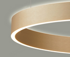 Złota Nowoczesna Okrągła Lampa Wisząca Dwustronna LED BRASCO UP DOWN PND-56215D-060RPC-GD-3KS4K-TRDIMM ITALUX