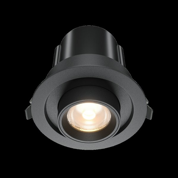 Czarna Nowoczesna Oprawa Wpuszczana Downlight HIDDEN Maytoni DL095-01-10W3K-B LED 10W