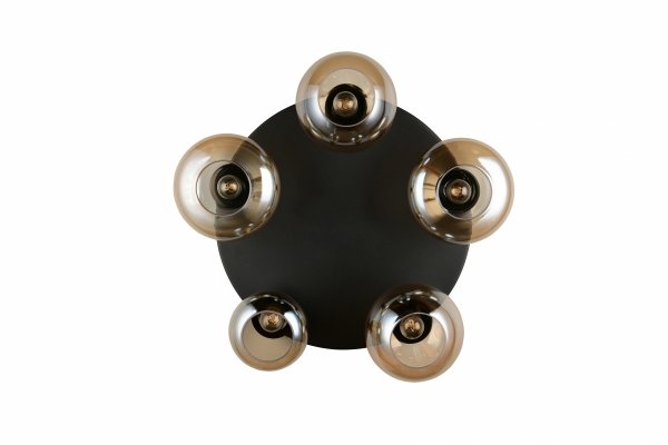 Nowoczesny plafon lampa sufitowa czarna szklane klosze uniwersalna minimalistyczna LUMINA 617030513 Trio