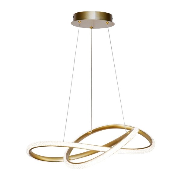 Lampa wisząca falista LED złota dekoracyjna w nowoczesnym stylu zmiana barwy światła Almera PND-64728-GD Italux