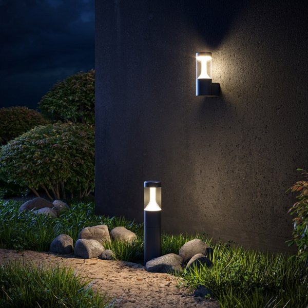 Minimalistyczny słupek ogrodowy zewnętrzna lampa stojąca czarna Koln MAYTONI O590FL-L8B4K1