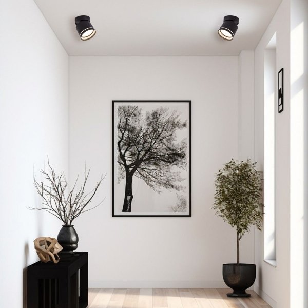 Lampa sufitowa natynkowa nowoczesna tuba regulowana spot sufitowy aluminium czarny KENDAL LP-6331/1SM R1 BK movable Light Prestige
