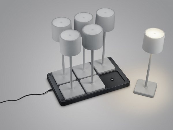 Lampki Stołowe Przenośne Akumulatorowe Szare LED FERNANDEZ R54096677 RL