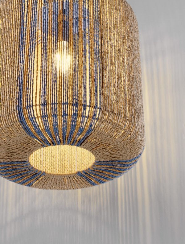Lampa wisząca sznurkowa pleciona owalna boho rystykalna industrialna nad stół do salonu sypialni ZORTINA LE45350 Luces Exclusivas