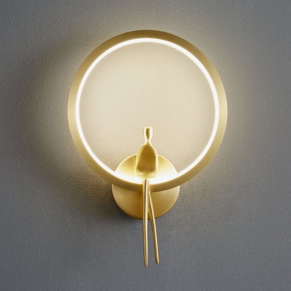 Designerski Złoty Kinkiet Ścienny LED AMICI RING ST-B3607 gold