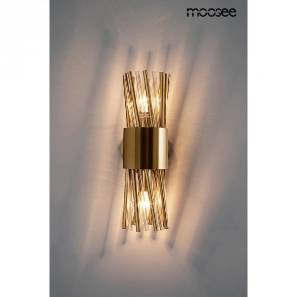 Złoty dekoracyjny kinkiet ścienny LORENZO MSE010100338 MOOSEE Glamour