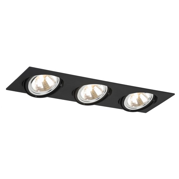 Nowoczesna lampa podtynkowa wpuszczana czarna potrójna regulowana sufit podwieszany OLIMP 1329 Argon