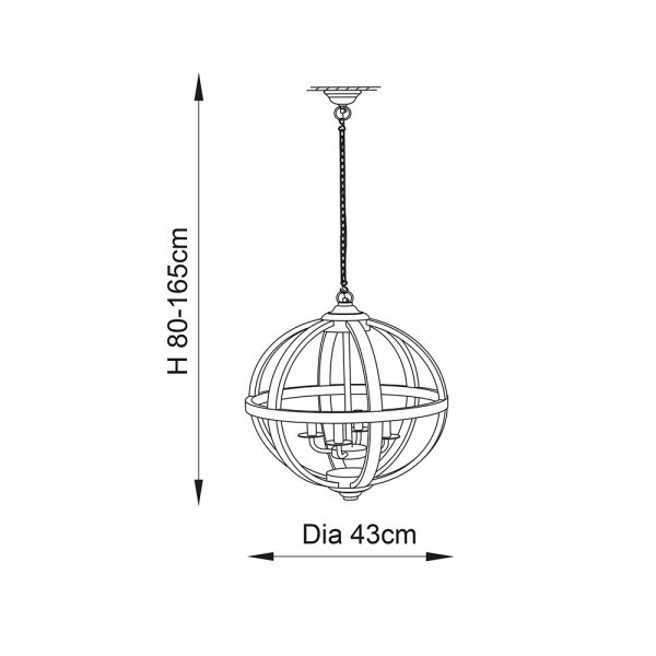 Lampa wisząca okrągła drewniana naturalna boho designerska rustykalna Toba 73575 ENDON