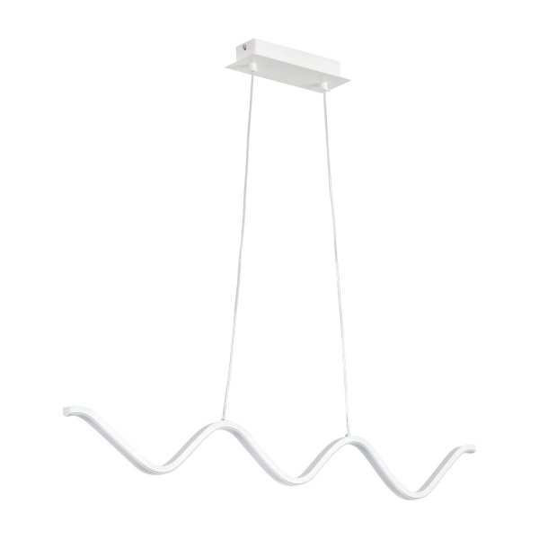 Lampa wisząca LED metalowa biała falowana elegancka klasyczna minimalistyczna geometryczna ZIGZAG ST-MD240602 WHITE Step Into Design