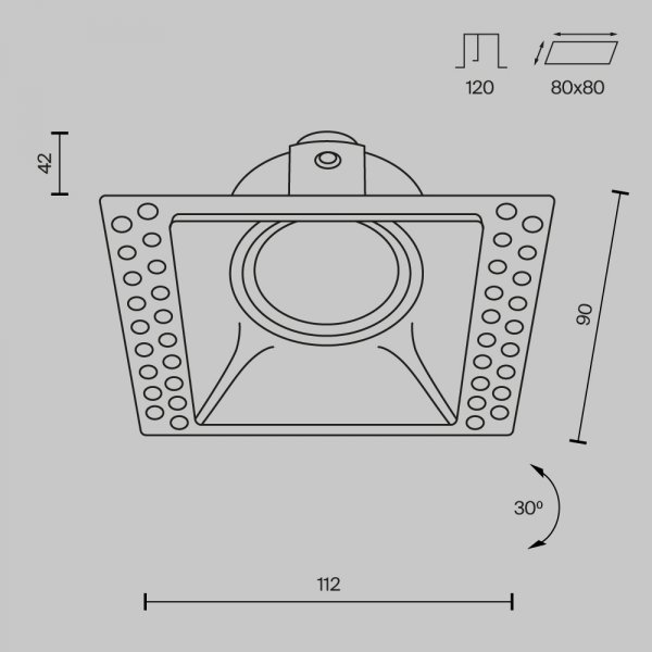 Oprawa wpuszczana w sufit downlight kwadratowa czarna DOT MAYTONI DL042-01-SQ-B