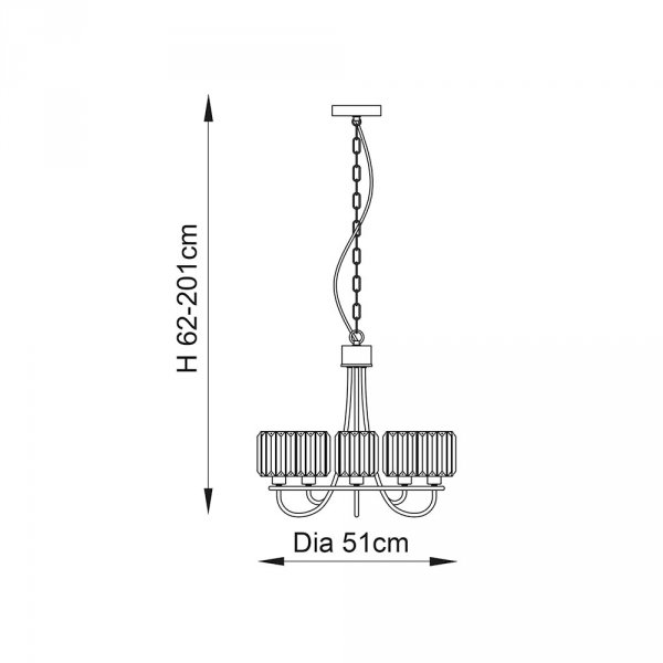 Nowoczesny Żyrandol Świecznikowy Szklane Klosze BERENICE 104108 ENDON