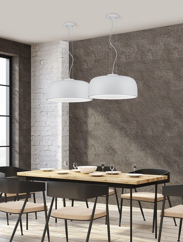 Nowoczesna Lampa Wisząca nad stół salonowa Biała BARON 309800431 TRIO