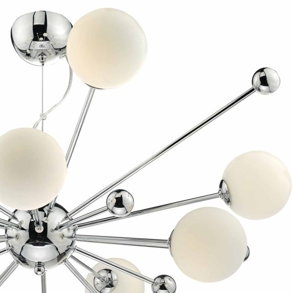 Lampa Wisząca Designerska Chrom Białe Szklane Kule URSA URS2350 DAR LIGHTING