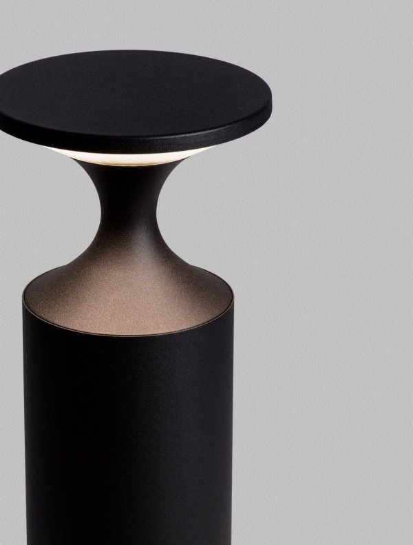 Minimalistyczny słupek ogrodowy klasyczny LED aluminiowy czarna niska tuba uniwersalny IP65 MORCAVO LE75134 Luces Exclusivas