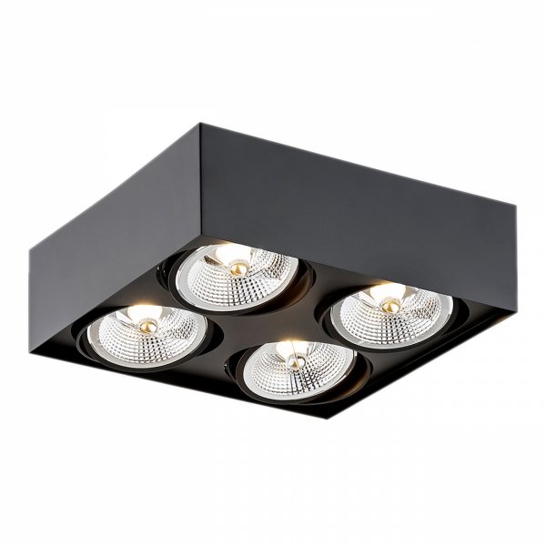 Lampa sufitowa plafon kostka elegancka nowoczesna minimalistyczna czarna lampa AR111 RODOS PLUS 1745 Argon