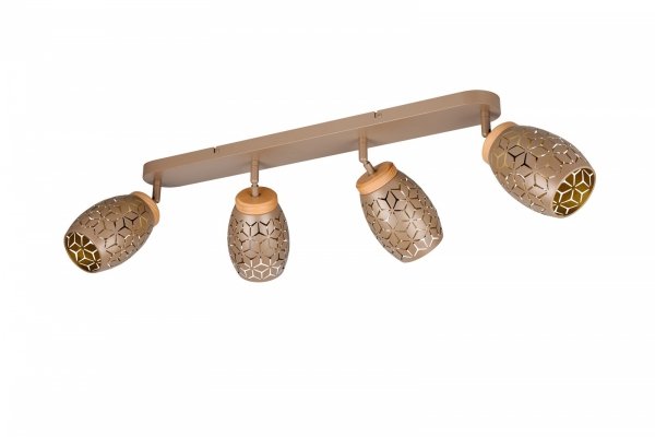 Nowoczesny plafon lampa sufitowa 4-płomienna brązowa regulowane tuby klasyczna w stylu orientalnym metalowa drewniany dekor BIDAR R81574065 Rl