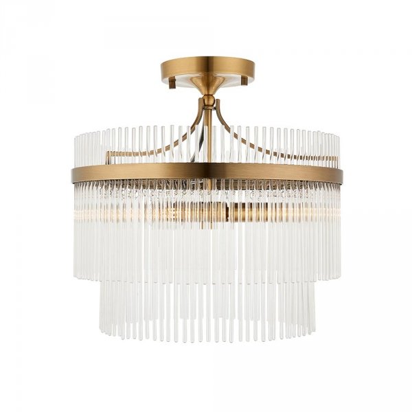 Dekoracyjny plafon sufitowy designerski szklane pręciki mosiężny glamour klasyczny Marietta 112575 ENDON
